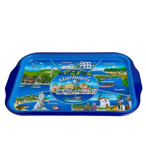 Toptan Marmaris Temalı Tepsi Çift Yön Baskılı 23*30 CM - 6