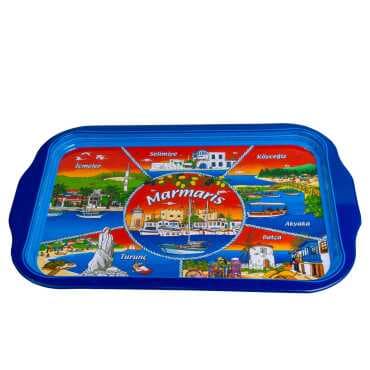 Wholesale Marmaris Themed Double Sided Printed Tray 23x30 CM - 4