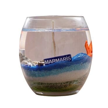 Wholesale Marmaris Themed Myros Transparent Candle in Globe
