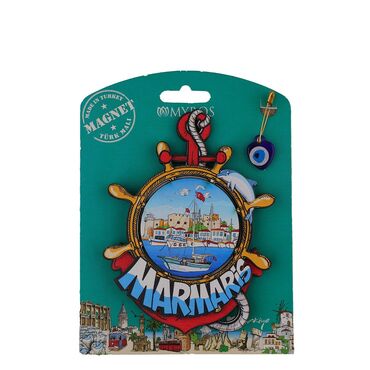 Wholesale Marmaris Themed Myros Carded UV Printed Wooden Refrigerator Magnet - 5