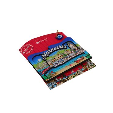 Wholesale Marmaris Themed Myros Carded UV Printed Wooden Refrigerator Magnet - 27
