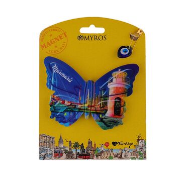 Wholesale Marmaris Themed Myros Carded UV Printed Wooden Refrigerator Magnet - 12