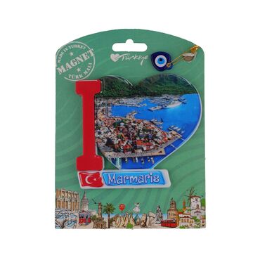 Wholesale Marmaris Themed Myros Carded UV Printed Wooden Refrigerator Magnet - 11