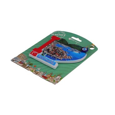 Wholesale Marmaris Themed Myros Carded UV Printed Wooden Refrigerator Magnet - 25