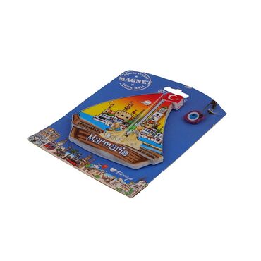 Wholesale Marmaris Themed Myros Carded UV Printed Wooden Refrigerator Magnet - 23
