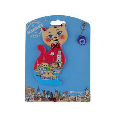 Wholesale Marmaris Themed Myros Carded UV Printed Wooden Refrigerator Magnet - 3
