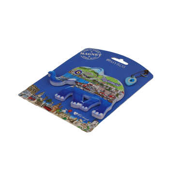 Wholesale Marmaris Themed Myros Carded UV Printed Wooden Refrigerator Magnet - 17
