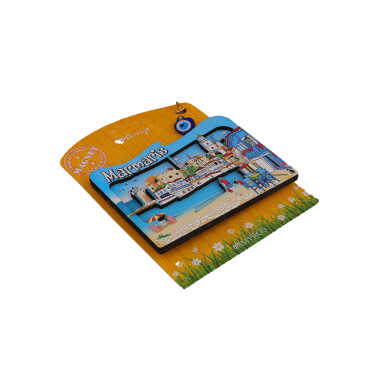 Wholesale Marmaris Themed Myros Carded UV Printed Wooden Refrigerator Magnet - 15