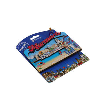 Wholesale Marmaris Themed Myros Carded UV Printed Wooden Refrigerator Magnet - 18