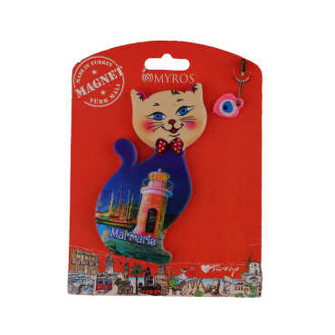 Wholesale Marmaris Themed Myros Carded UV Printed Wooden Refrigerator Magnet - 13