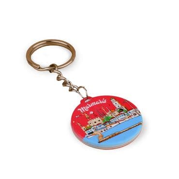Wholesale Marmaris Themed Myros UV Square Keychain 42.3 mm