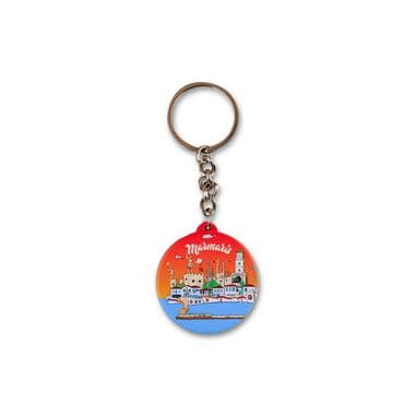 Wholesale Marmaris Themed Myros UV Square Keychain 42.3 mm - 2