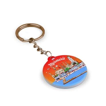 Wholesale Marmaris Themed Myros UV Square Keychain 42.3 mm - 19