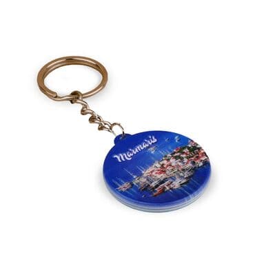Wholesale Marmaris Themed Myros UV Square Keychain 42.3 mm - 18