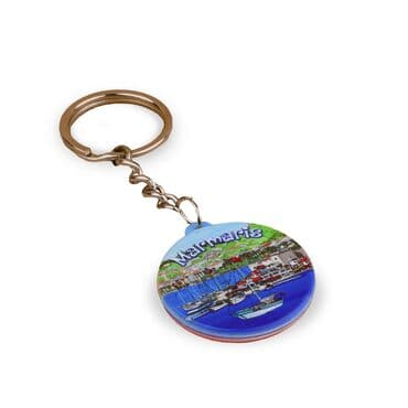 Wholesale Marmaris Themed Myros UV Square Keychain 42.3 mm - 5