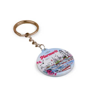 Wholesale Marmaris Themed Myros UV Square Keychain 42.3 mm - 14