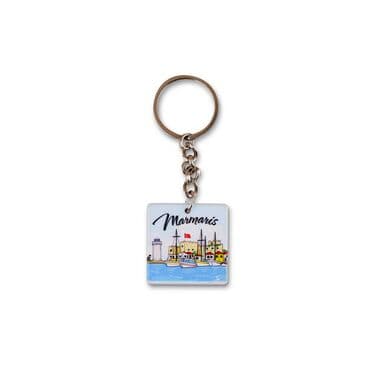 Wholesale Marmaris Themed Myros UV Round Keychain 40.57*40.57 mm - 4