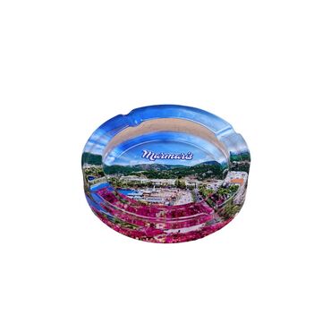 Wholesale Marmaris Themed Myros Round Glass Ashtray - 8