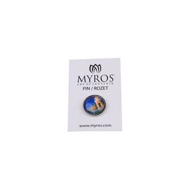 Wholesale Marmaris Themed Myros Round Badge 18 mm