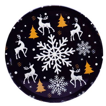 Wholesale Metal Navy Blue Christmas Themed Coaster