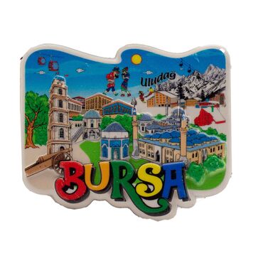 Wholesale Myros Bursa Themed Local Polyester Refrigerator Magnet