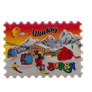 Wholesale Myros Bursa Themed Local Polyester Refrigerator Magnet - 5