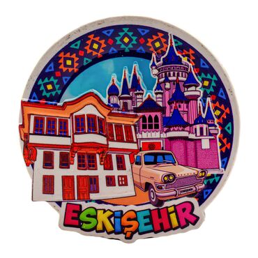 Wholesale Myros Eskişehir Themed Traditional Polyester Refrigerator Magnet - 5