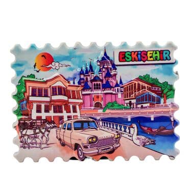 Wholesale Myros Eskişehir Themed Traditional Polyester Refrigerator Magnet - 6