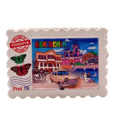 Wholesale Myros Eskişehir Themed Traditional Polyester Refrigerator Magnet - 10