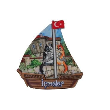 Wholesale Myros UV Sailboat Shaped Refrigerator Magnet 77*80 mm