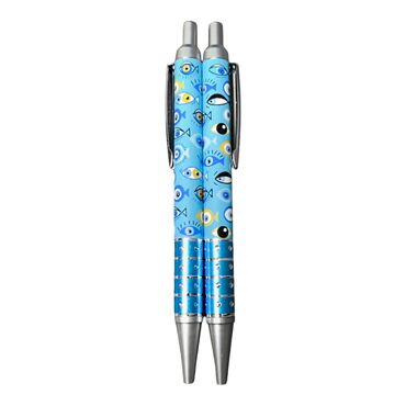 Wholesale Evil Eye Themed Click Ballpoint Pen - Standart - 2
