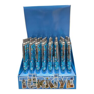 Wholesale Evil Eye Themed Click Ballpoint Pen - Standart - 5