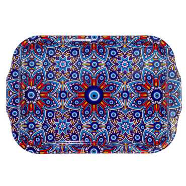 Wholesale Nazar Themed Double Sided Printed Tray 23x30 CM - 7