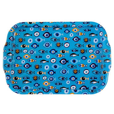 Wholesale Nazar Themed Double Sided Printed Tray 23x30 CM - 9