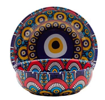 Wholesale Nazar Themed Metal Bowl 95 mm