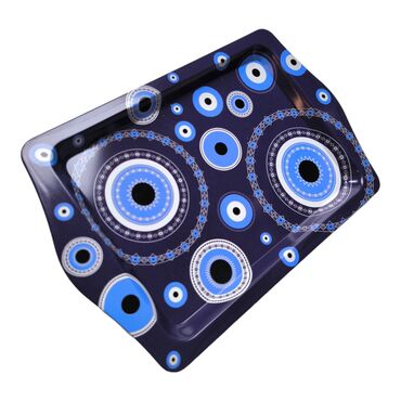 Toptan Nazar Temalı Mi̇ni̇ Metal Tepsi̇ (25*16 Cm) - 10