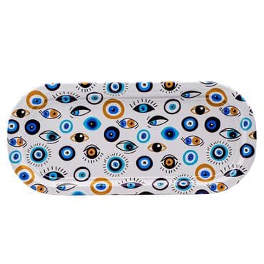 Toptan Nazar Temalı Oval Tepsi
