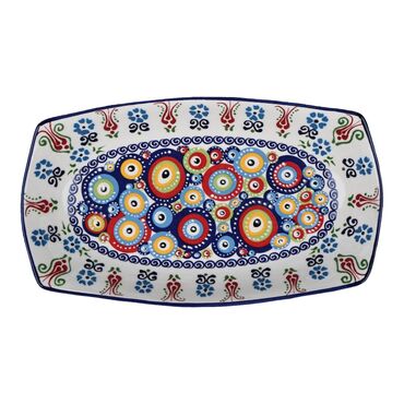 Toptan Nazar Temalı Özel Kab. Deri̇n Çi̇ni̇ Kayik Tabak 29x18x4 Cm  - 3