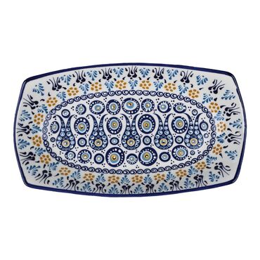 Toptan Nazar Temalı Özel Kab. Deri̇n Çi̇ni̇ Kayik Tabak 29x18x4 Cm  - 5