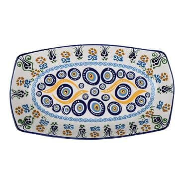 Toptan Nazar Temalı Özel Kab. Deri̇n Çi̇ni̇ Kayik Tabak 29x18x4 Cm  - 6