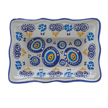Wholesale Special Embossed Evil Eye Rectangle Snack Dish - 2