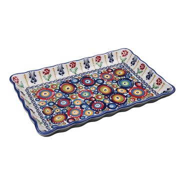 Wholesale Custom Embossed Evil Eye Rectangle Serving Plate 275 X 175 X 35 mm - 4