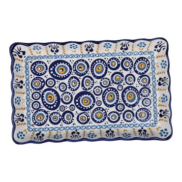 Wholesale Custom Embossed Evil Eye Rectangle Serving Plate 275 X 175 X 35 mm - 3