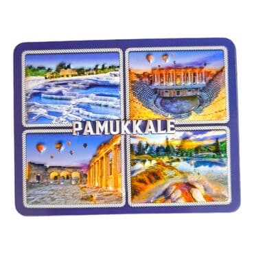 Wholesale Pamukkale Themed Embossed PVC Refrigerator Magnet 70x90 mm - 3