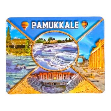 Wholesale Pamukkale Themed Embossed PVC Refrigerator Magnet 70x90 mm - 4