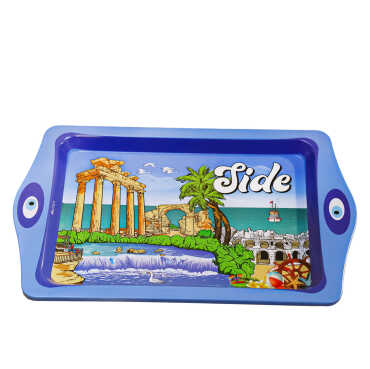 Wholesale Side Themed Mini Metal Tray 25x16 cm - Standart - 2