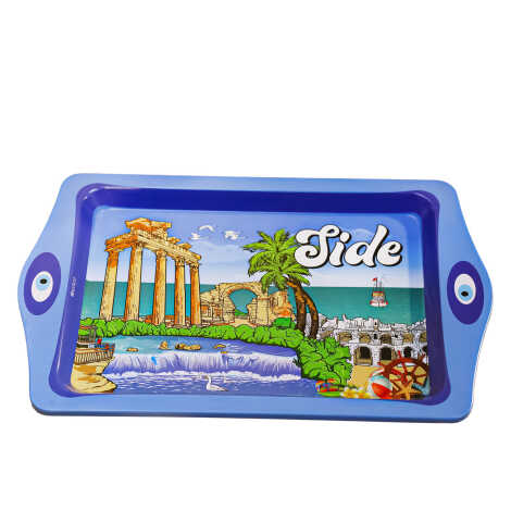 Toptan Side Temalı Mi̇ni̇ Metal Tepsi̇ (25*16 Cm) - 2