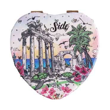 Wholesale Side Themed Myros Heart Compact Mirror - 8
