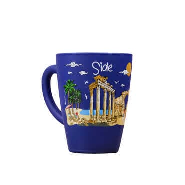 Wholesale Side Themed Oval Glass Mug 27 Cl - 9