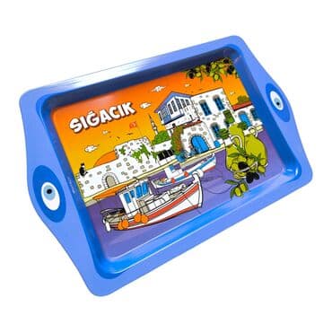 Wholesale Sığacık Themed Mini Metal Tray (25*16 Cm) - Standart - 2